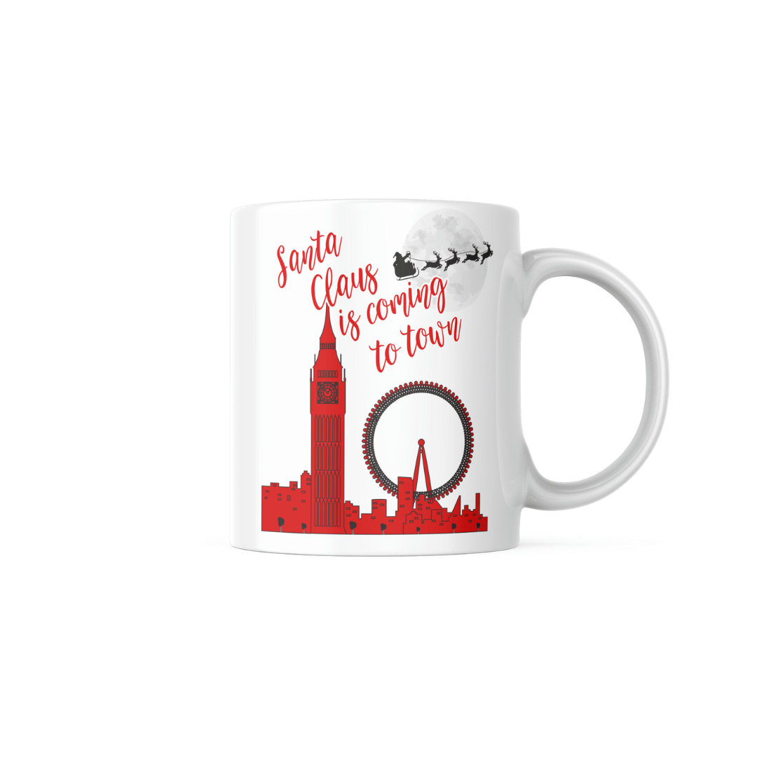 London Skyline Xmas Bone China Mug