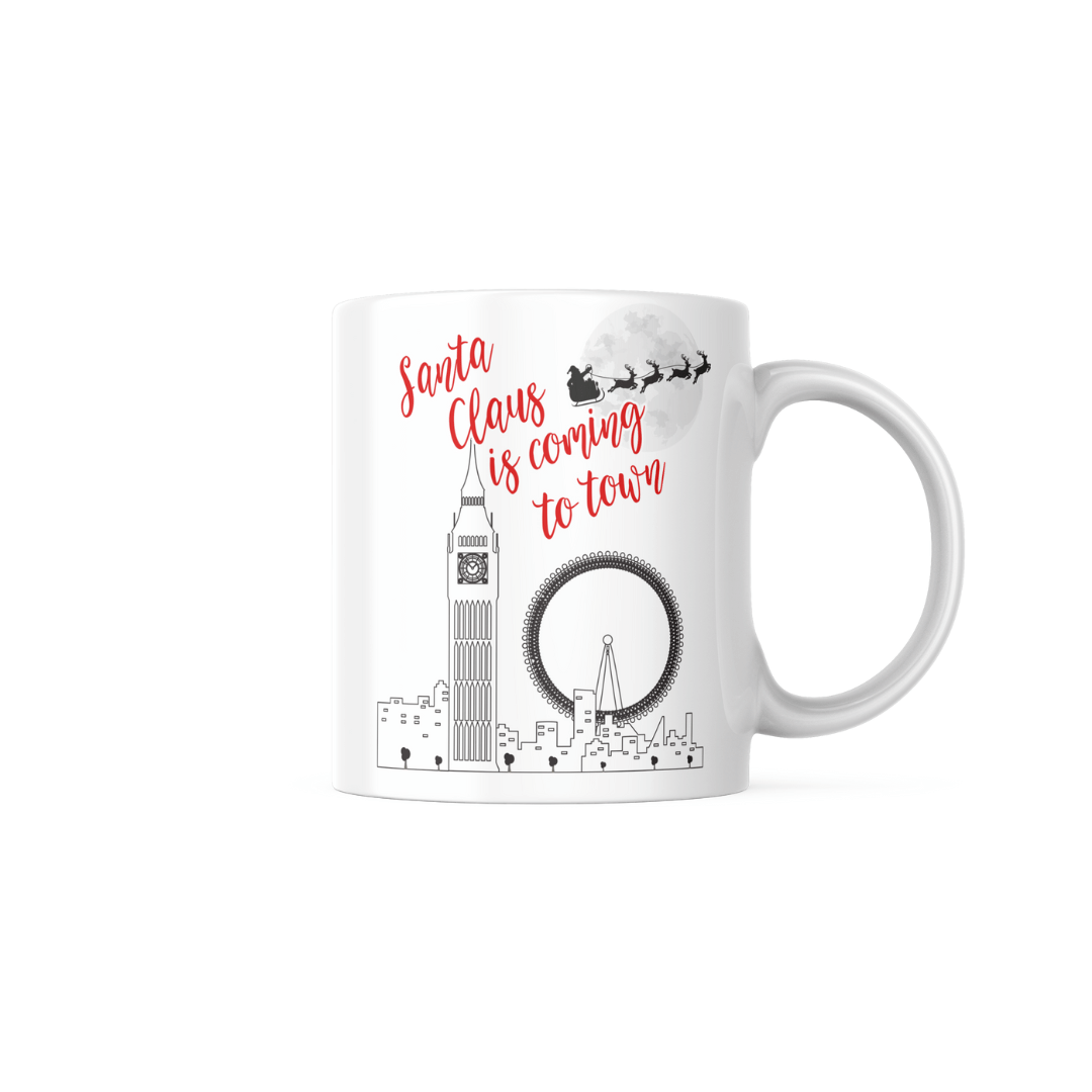 London Skyline Xmas Bone China Mug