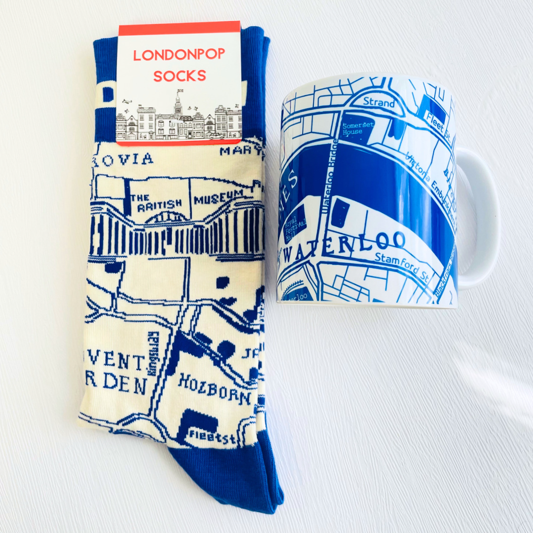 London Map Illustration Mug and Sock Set