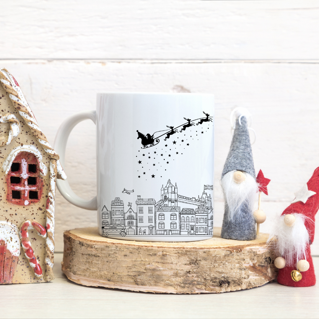 Santas Sleigh Bone China Mug