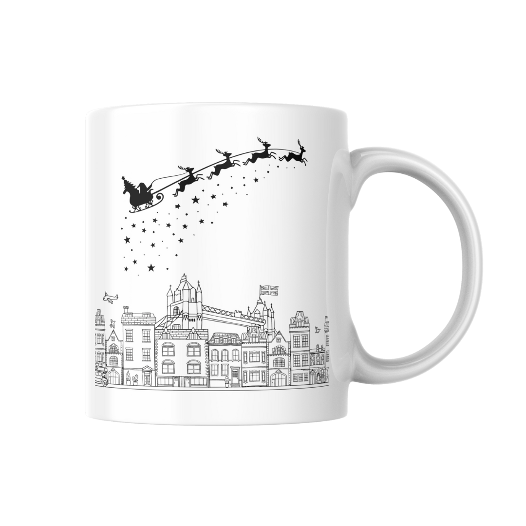 Santas Sleigh Bone China Mug