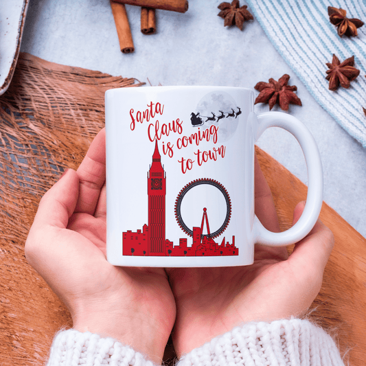 London Skyline Xmas Bone China Mug