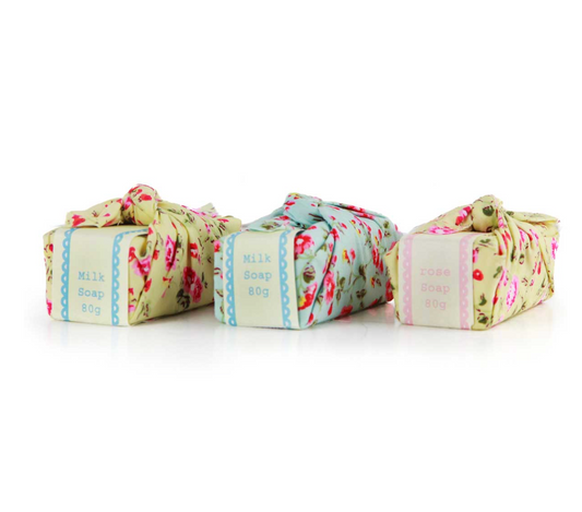 English Floral Wrapped Soap